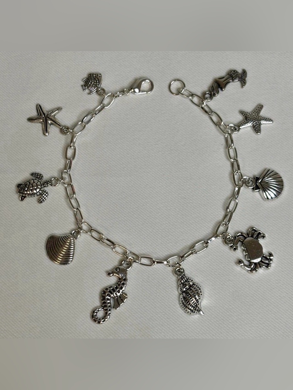 Handmade Silver Beachy Charm Bracelet